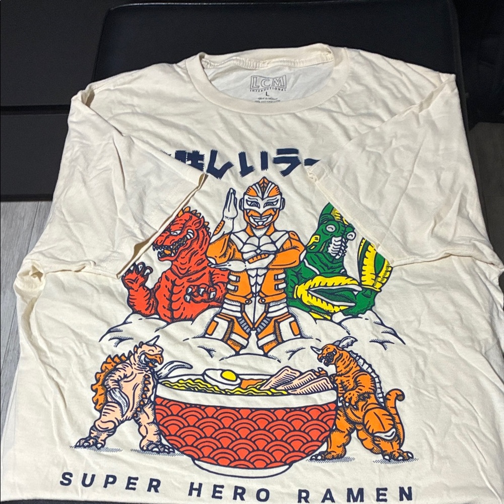 LCM Cream Superhero Ramen Graphic Tee